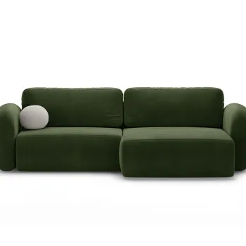 Coltar extensibil reversibil 4 locuri, Tonale, Cosmopolitan Design, 262x149x88 cm, catifea, verde army imagine