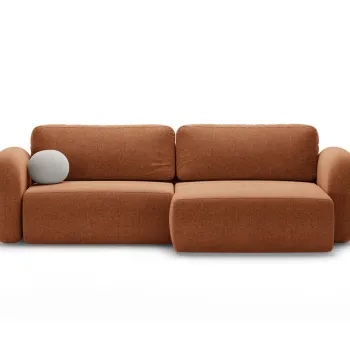 Coltar extensibil reversibil 4 locuri, Tonale, Cosmopolitan Design, 262x149x88 cm, tesatura chenille, caramiziu imagine