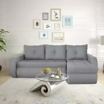 Coltar extensibil reversibil Siena Lux Grey 243x141x81 cm cu lada de depozitare imagine