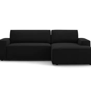 Coltar extensibil stanga 3 locuri cu lada depozitare, Jodie-78, Micadoni Home, 246x151x86 cm, tesatura structurata, negru imagine