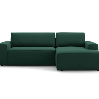 Coltar extensibil stanga 3 locuri cu lada depozitare, Jodie-78, Micadoni Home, 246x151x86 cm, tesatura structurata, verde imagine