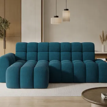 Coltar extensibil stanga 3 locuri ELTAP, Ceedro, 283x165x98 cm, lemn/poliester, albastru inchis imagine