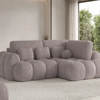 Coltar extensibil stanga 3 locuri ELTAP, Cozion, 267x165x105 cm, lemn/catifea din poliester, gri imagine