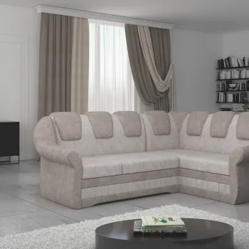 Coltar extensibil stanga 3 locuri ELTAP, LII-003, Lord II, 243x195x112 cm, lemn/poliester, bej deschis/bej imagine