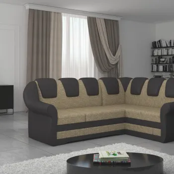 Coltar extensibil stanga 3 locuri ELTAP, LII-018, Lord II, 243x195x112 cm, lemn/poliester, bej inchis/maro inchis imagine