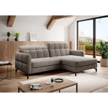 Coltar extensibil stanga 3 locuri ELTAP, Lore-146, Lorelle, 225x160x105 cm, lemn/poliester, bej inchis imagine