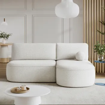 Coltar extensibil stanga 3 locuri ELTAP, LT-01ROY, Livosa, 220x144x93 cm, lemn/poliester, alb imagine