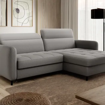 Coltar extensibil stanga 3 locuri ELTAP, LT-03MAN, Gomsi, 228x165x100 cm, lemn/poliester, gri inchis imagine