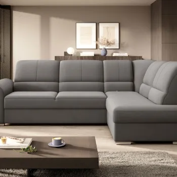 Coltar extensibil stanga 3 locuri ELTAP, LT-04LO, Siber, 270x186x93 cm, lemn/poliester, gri imagine