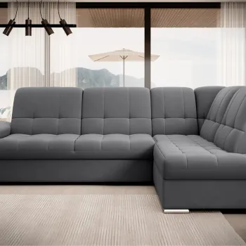 Coltar extensibil stanga 3 locuri ELTAP, LT-06SO, Sado, 272x192x95 cm, lemn/poliester, gri inchis imagine