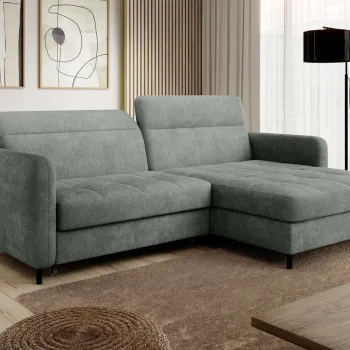 Coltar extensibil stanga 3 locuri ELTAP, LT-100TOU, Gomsi, 228x165x100 cm, lemn/poliester, verde imagine