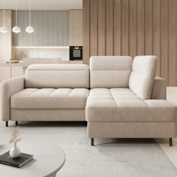 Coltar extensibil stanga 3 locuri ELTAP, LT-18RAQ, Barea, 208x160x100 cm, lemn/poliester, bej imagine