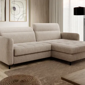 Coltar extensibil stanga 3 locuri ELTAP, LT-18RAQ, Gomsi, 228x165x100 cm, lemn/poliester, bej imagine