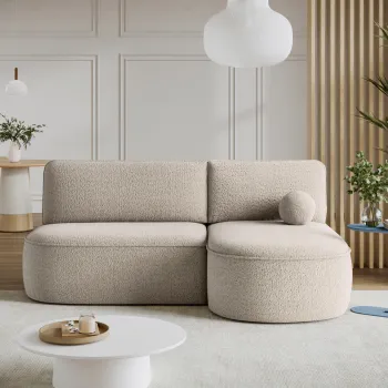 Coltar extensibil stanga 3 locuri ELTAP, LT-18ROY, Livosa, 220x144x93 cm, lemn/poliester, bej inchis imagine