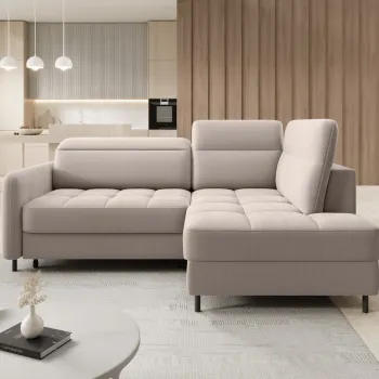 Coltar extensibil stanga 3 locuri ELTAP, LT-18SO, Barea, 208x160x100 cm, lemn/poliester, bej imagine