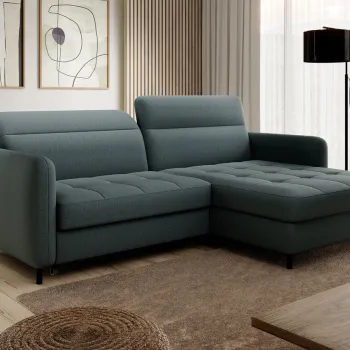 Coltar extensibil stanga 3 locuri ELTAP, LT-38MAN, Gomsi, 228x165x100 cm, lemn/poliester, verde imagine