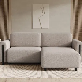 Coltar extensibil stanga 3 locuri ELTAP, LT-BL-18ROY, Acossta, 244x154x95 cm, lemn/poliester, bej/negru imagine