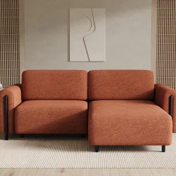 Coltar extensibil stanga 3 locuri ELTAP, LT-BL-30JAF, Acossta, 244x154x95 cm, lemn/poliester, caramiziu/negru imagine