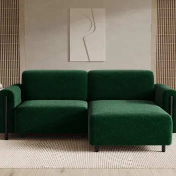 Coltar extensibil stanga 3 locuri ELTAP, LT-BL-35AMO, Acossta, 244x154x95 cm, lemn/poliester, verde inchis/negru imagine