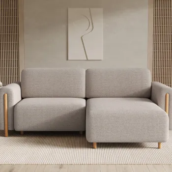 Coltar extensibil stanga 3 locuri ELTAP, LT-O-18ROY, Acossta, 244x154x95 cm, lemn/poliester, bej/natur imagine