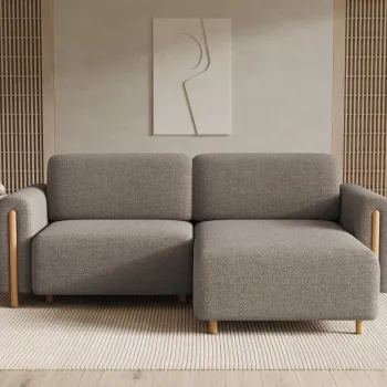 Coltar extensibil stanga 3 locuri ELTAP, LT-O-20ROY, Acossta, 244x154x95 cm, lemn/poliester, maro/natur imagine