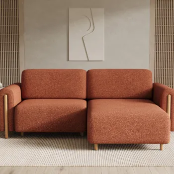 Coltar extensibil stanga 3 locuri ELTAP, LT-O-30JAF, Acossta, 244x154x95 cm, lemn/poliester, caramiziu/natur imagine