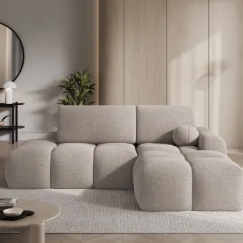 Coltar extensibil stanga 3 locuri ELTAP, Vittario, 227x170x95 cm, lemn/poliester, bej imagine