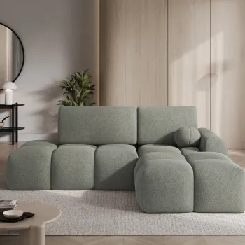 Coltar extensibil stanga 3 locuri ELTAP, Vittario, 227x170x95 cm, lemn/poliester, verde olive imagine