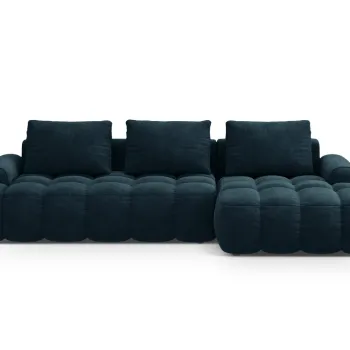 Coltar extensibil stanga 3 locuri, Linz, Cosmopolitan Design, 275x142x84 cm, catifea, albastru petrol inchis imagine