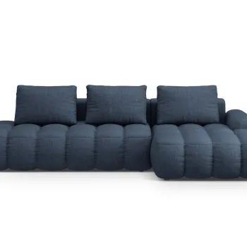 Coltar extensibil stanga 3 locuri, Linz, Cosmopolitan Design, 275x142x84 cm, cotiera dreapta, tesatura structurata, albastru inchis imagine