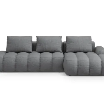 Coltar extensibil stanga 3 locuri, Linz, Cosmopolitan Design, 275x142x84 cm, cotiera dreapta, tesatura structurata, gri imagine