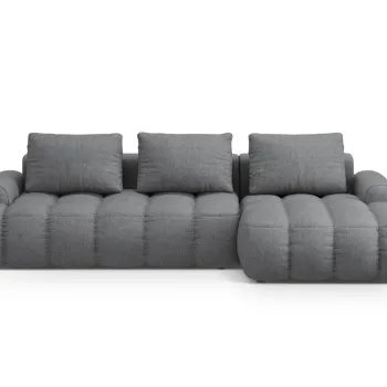 Coltar extensibil stanga 3 locuri, Linz, Cosmopolitan Design, 275x142x84 cm, tesatura structurata, gri imagine