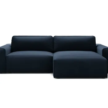 Coltar extensibil stanga 3 locuri, Victor, Micadoni Home, 246x148x83 cm, catifea, albastru inchis imagine