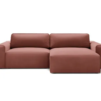 Coltar extensibil stanga 3 locuri, Victor, Micadoni Home, 246x148x83 cm, catifea, roz imagine