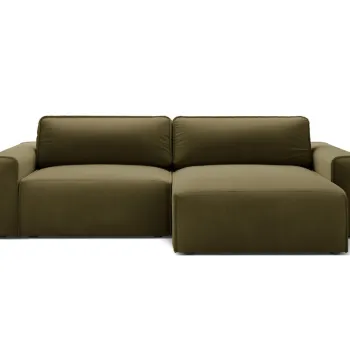 Coltar extensibil stanga 3 locuri, Victor, Micadoni Home, 246x148x83 cm, catifea, verde muschi melanj imagine