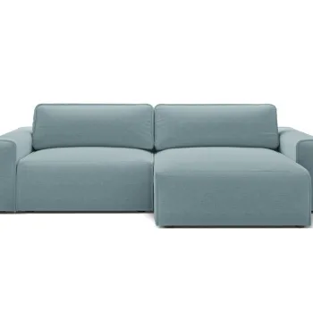 Coltar extensibil stanga 3 locuri, Victor, Micadoni Home, 246x148x83 cm, tesatura structurata, albastru deschis imagine