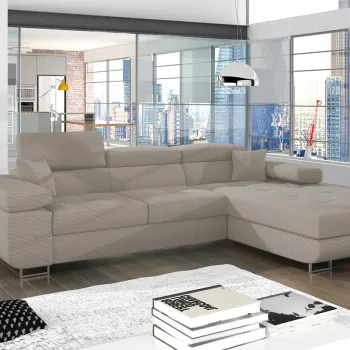 Coltar extensibil stanga 4 locuri ELTAP, Armd-368, Armando, 289x203x85 cm, lemn/poliester, bej imagine