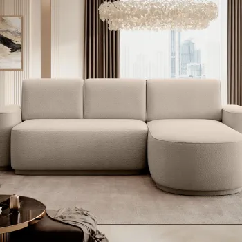 Coltar extensibil stanga 4 locuri ELTAP, Aurumm, 285x180x92 cm, lemn/poliester, bej imagine