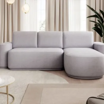 Coltar extensibil stanga 4 locuri ELTAP, Aurumm, 285x180x92 cm, lemn/poliester, gri imagine