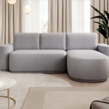 Coltar extensibil stanga 4 locuri ELTAP, Aurumm, 285x180x92 cm, lemn/poliester, gri inchis imagine