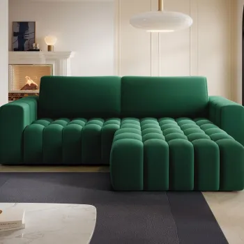 Coltar extensibil stanga 4 locuri ELTAP, Bon-07, Bonett, 250x175x92 cm, lemn/poliester, verde inchis imagine