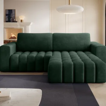 Coltar extensibil stanga 4 locuri ELTAP, Bon-12, Bonett, 250x175x92 cm, lemn/poliester, verde inchis imagine