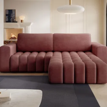 Coltar extensibil stanga 4 locuri ELTAP, Bon-13, Bonett, 250x175x92 cm, lemn/poliester, roz inchis imagine