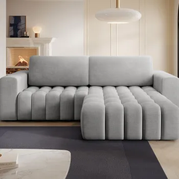 Coltar extensibil stanga 4 locuri ELTAP, Bon-15, Bonett, 250x175x92 cm, lemn/poliester, gri deschis imagine