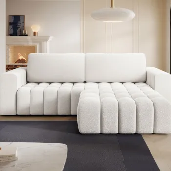 Coltar extensibil stanga 4 locuri ELTAP, Bon-217, Bonett, 250x175x92 cm, lemn/poliester, alb imagine