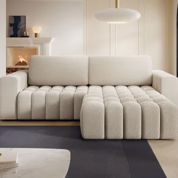 Coltar extensibil stanga 4 locuri ELTAP, Bon-219, Bonett, 250x175x92 cm, lemn/poliester, bej deschis imagine