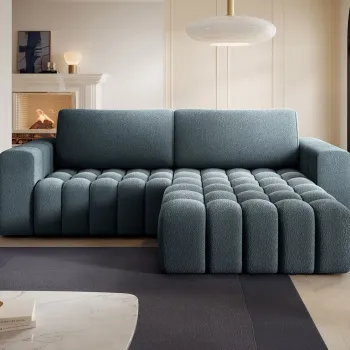 Coltar extensibil stanga 4 locuri ELTAP, Bon-221, Bonett, 250x175x92 cm, lemn/poliester, albastru imagine