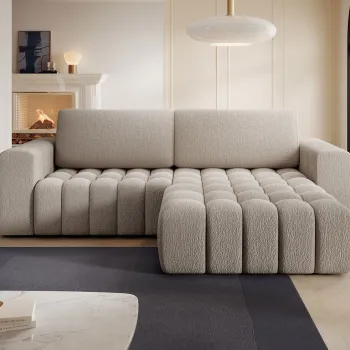 Coltar extensibil stanga 4 locuri ELTAP, Bon-225, Bonett, 250x175x92 cm, lemn/poliester, bej inchis imagine