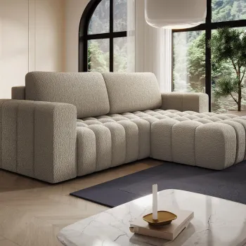 Coltar extensibil stanga 4 locuri ELTAP, Bon-227, Bonett, 250x175x92 cm, lemn/poliester, bej inchis imagine