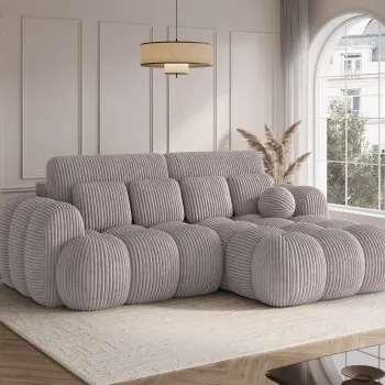 Coltar extensibil stanga 4 locuri ELTAP, Covelion, 260x167x105 cm, lemn/catifea din poliester, gri imagine